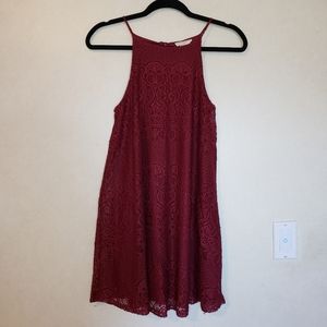 Touch Blue Red Lace Halter Dress Small